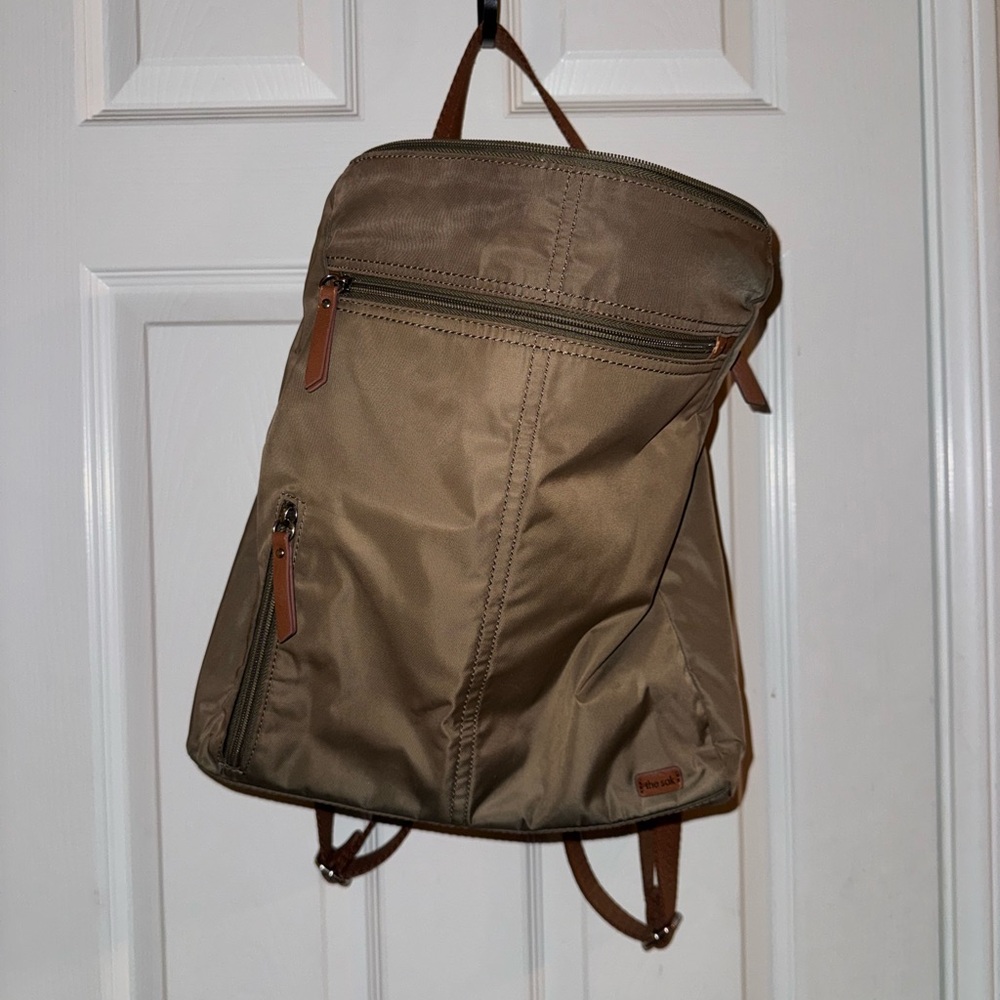 The Sak Espetato Nylon Backpack in olive